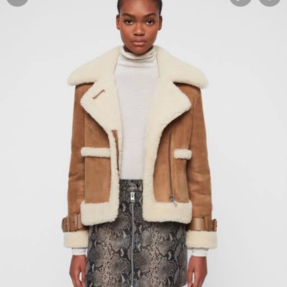 All Saints Shearling Farley Jacket - Picture 3 of 13